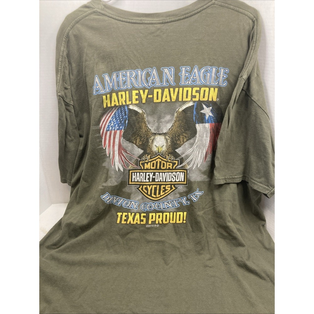 Harley Davidson American Eagle Denton, TX Licensed T Shirt 2XL‎ American Flag